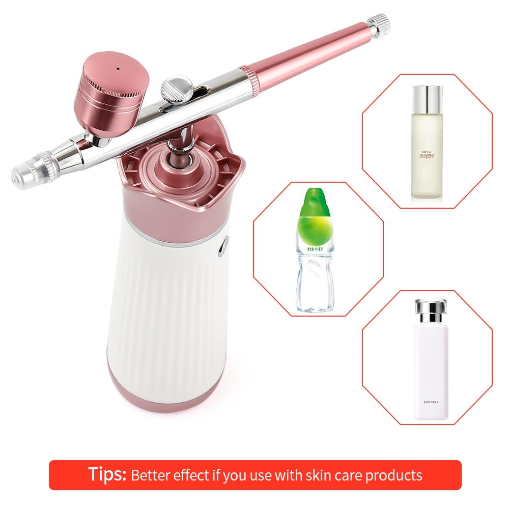 Dual Action 0.3mm Mini Air Compressor Kit Airbrush Paint Spray Gun for Nail Art/Make up/Painting/Face Skin Replenishment Tool
