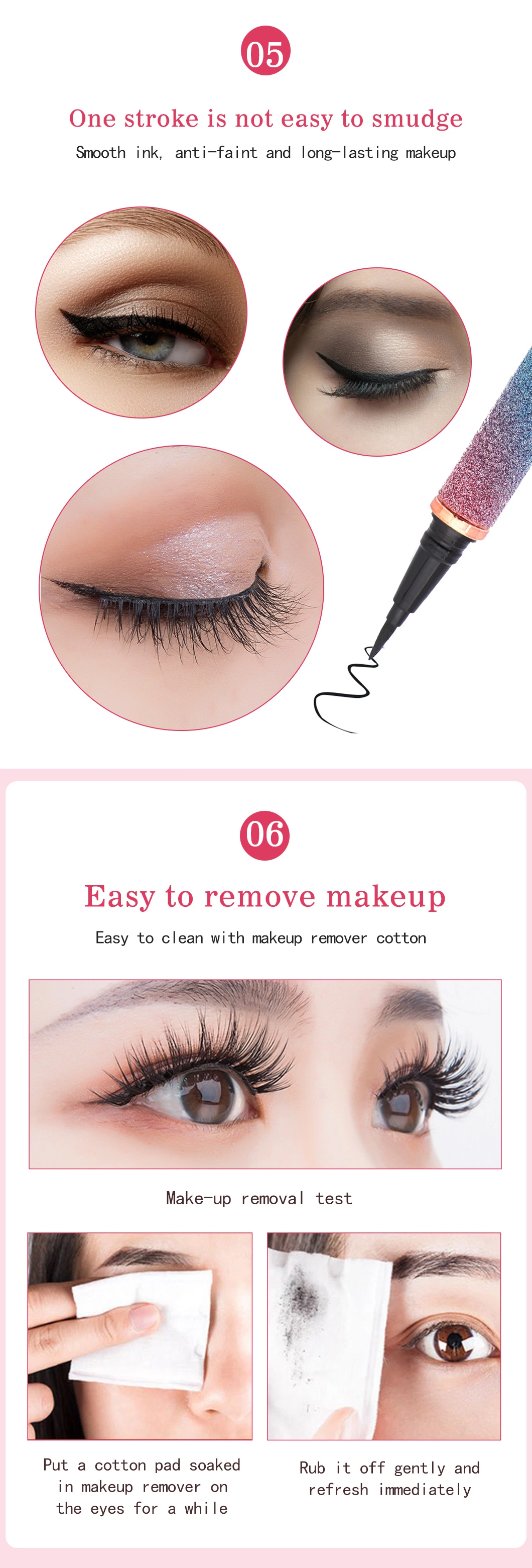 Eyeliner Glue Pen Lashes Wholesale Price Private Label Waterproof Faux Mink Eyelashes Self Adhesive Eyeliner for Eyelashes