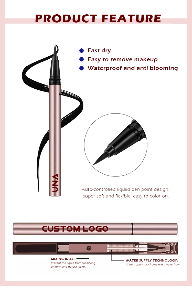 Wholesale Custom Eye Liner Makeup Non-Smudge Long Lasting Waterproof Black Liquid Eyeliner Pen