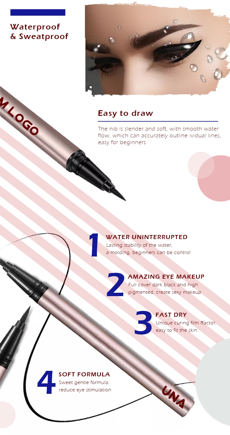 Wholesale Custom Eye Liner Makeup Non-Smudge Long Lasting Waterproof Black Liquid Eyeliner Pen