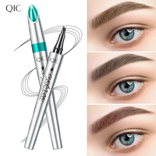 Four Tips Pen Liquid Long Lasting Eye Brow Enhancer Waterproof Fork Tip Eyebrow Pencil 