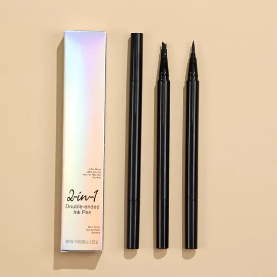 2 in 1 Microblading Waterproof Long Lasting Liquid Eye Brow and Eyeliner Set Custom Logo Eyebrow Pencil 