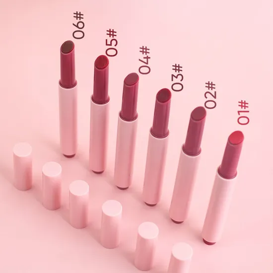 Vegan Cosmetics Moisturizing Nourishing Pressed Glossy Lipstick Makeup 