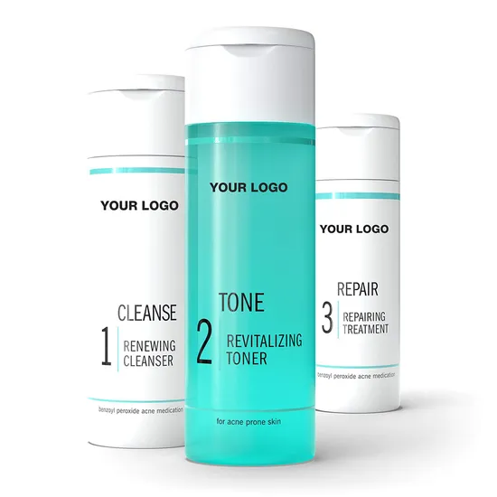 Facial Renewing Cleanser Revitalizing Toner Repairing Acne Treatment Skincare Face Care Set 