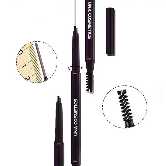 Private Label Custom Double Head Eye Makeup Brow Pen Waterproof Long Lasting Natural Eyebrow Pencil 