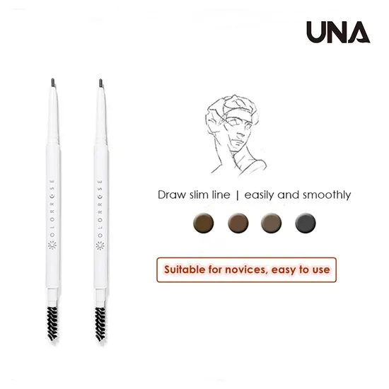 OEM ODM Cosmetics Private Label Vegan Eye Brow Pen Brush 2 in 1 Waterproof 1.5mm Fine Makeup Eyebrow Pencil 