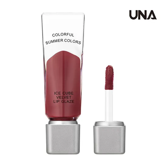 Hot Sale High Pigment Lipgloss Makeup Summer Colors Cute Ice Cube Velvet Lip Glaze 