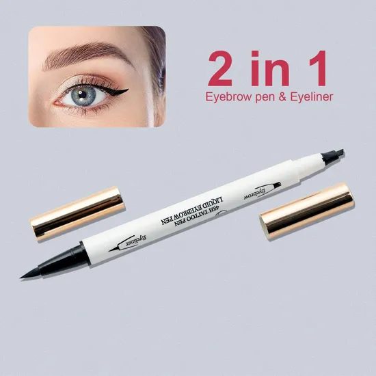 Waterproof Eyeliner Eyebrow Pencil 2 in 1 Double