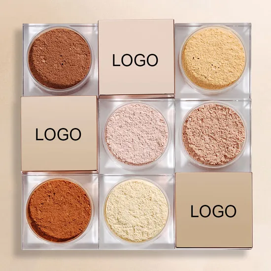 Gold Package Natural Loose Powder Face Wholesale Cosmetics Compact Powder Custom Private Label 