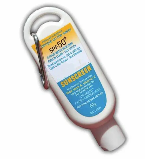Armor Custom 60ml Sunscreen Bottle on Carabiner 